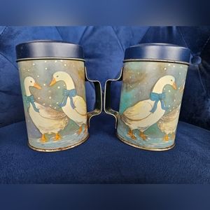 Vintage Blue Ribbon Goose Salt and Pepper Shakers